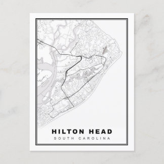 Hilton Head Island Map Postkarte
