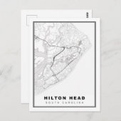 Hilton Head Island Map Postkarte (Vorne/Hinten)