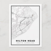 Hilton Head Island Map Postkarte (Vorderseite)