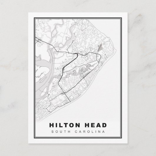 Hilton Head Island Map Postkarte (Vorderseite)