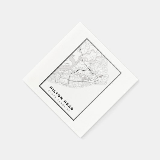 Hilton Head Island Map Serviette (Ecke)
