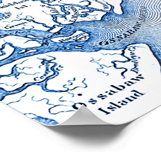 Hilton Head Island Map Wedbook Poster (Ecke)