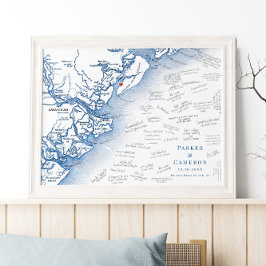 Hilton Head Island Map Wedbook Poster
