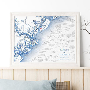 Hilton Head Island Map Wedbook Poster