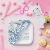 Hilton Head Island Map Wedding Pappteller (Party)