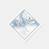 Hilton Head Island SC Karte Elegant Marine Wedding Serviette (Ecke)