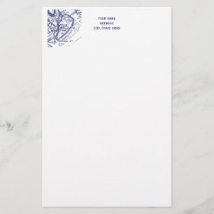 Hilton Head Island SC Vintag Map Navy Blue Briefpapier