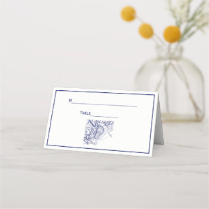 Hilton Head Island SC Vintag Map Navy Blue Platzkarte