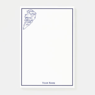 Hilton Head Island SC Vintag Map Navy Blue Post-it Klebezettel