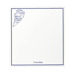 Hilton Head Island SC Vintage Karte Navy Blau Notizblock