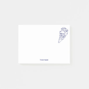 Hilton Head Island SC Vintage Karte Navy Blau Post-it Klebezettel