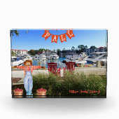 Hilton Head Island Sea Pines Marina Fall Scarecrow Fotoblock (Vorderseite)