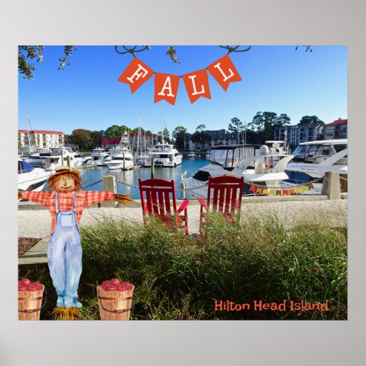 Hilton Head Island Sea Pines Marina Fall Scarecrow Poster (Vorne)