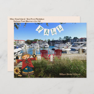 Hilton Head Island Sea Pines Marina Fall Scarecrow Postkarte