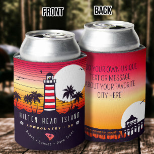Hilton Head Leuchtturm SC Retro Sunset Souvenirs Dosenkühler