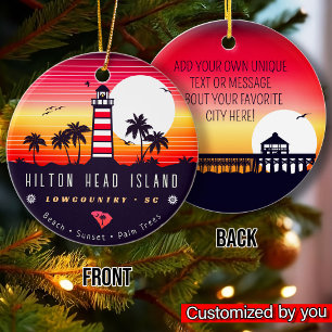 Hilton Head Leuchtturm SC Retro Sunset Souvenirs Keramik Ornament