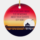 Hilton Head Leuchtturm SC Retro Sunset Souvenirs Keramik Ornament (Hinten)