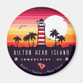 Hilton Head Leuchtturm SC Retro Sunset Souvenirs Magnet (Vorne)