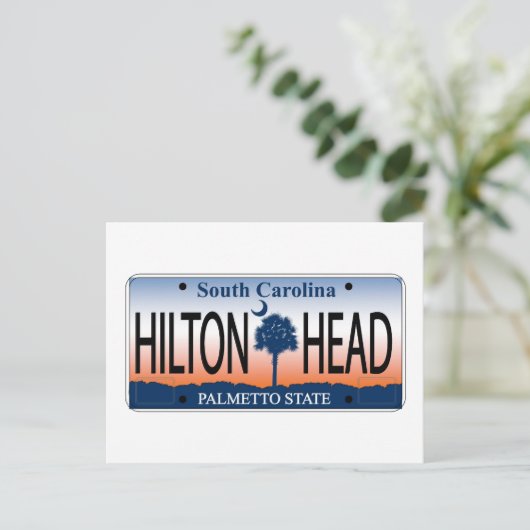 HILTON HEAD License Plate Postkarte (Stehend Vorderseite)