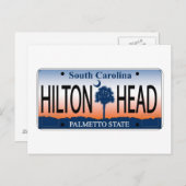 HILTON HEAD License Plate Postkarte (Vorne/Hinten)