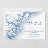 Hilton Head Navy Wedding Willkommensreise Dankeskarte (Vorderseite)