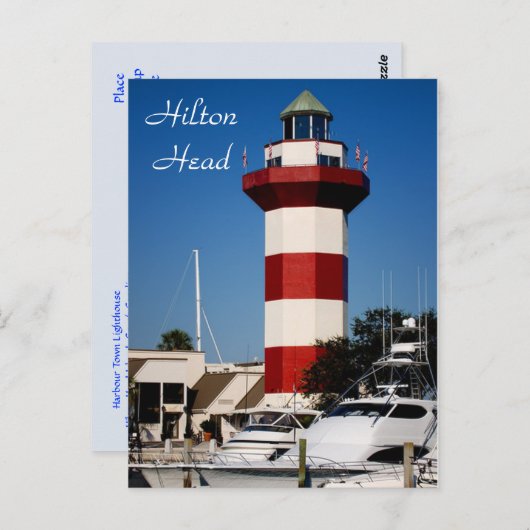 Hilton Head, SC Harbour Town Lighthouse Postcard Postkarte (Vorne/Hinten)