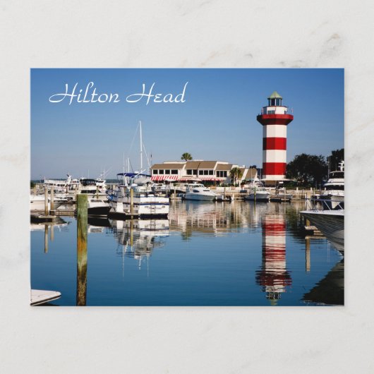 Hilton Head, SC Harbour Town Lighthouse Postcard Postkarte (Vorderseite)