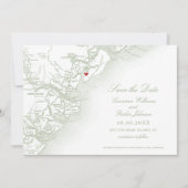Hilton Head SC Karte Elegant Sage Green Wedding (Vorderseite)