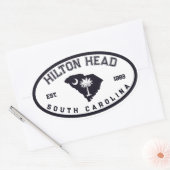 Hilton Head South Carolina Flag Map Navy Souvenir Ovaler Aufkleber (Umschlag)