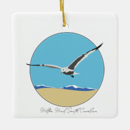 Hilton Head, South Carolina Sea Gull am Strand Keramikornament