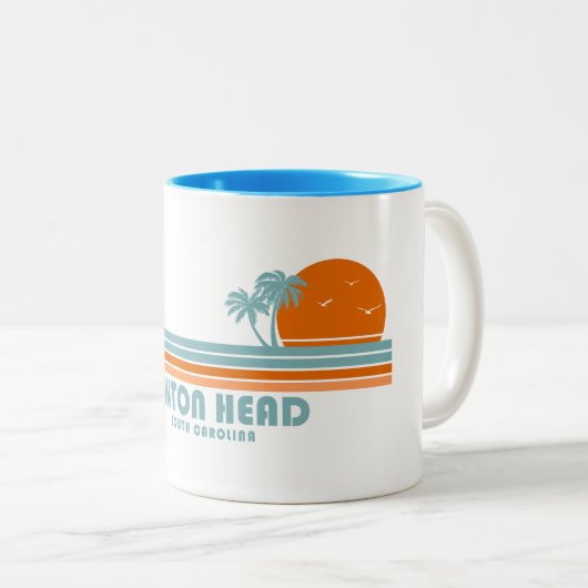 Hilton Head South Carolina Sun Palm Trees Zweifarbige Tasse (VorderseiteRechts)