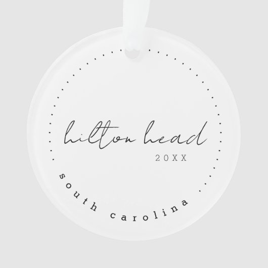 Hilton Head South Carolina Travel USA Simple Ornament (Vorderseite)