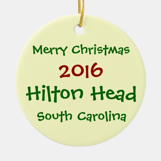 HILTON HEAD SOUTH CAROLINA WEIHNACHTSverzierung Keramikornament (Vorne)