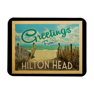 Hilton Head Strand-Vintage Reise Magnet