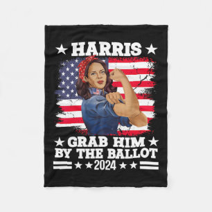 Him By the Ballot Kamala 2024 Funny Harris Electio Fleecedecke
