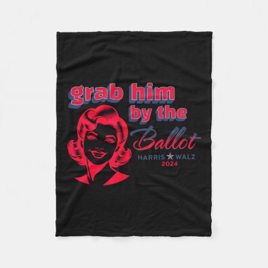 Him By the Ballot Kamala 2024 Funny Harris Electio Fleecedecke (Vorderseite)