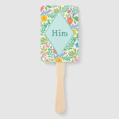 Him Elegant Boho Floral Bridal Polterabend Game Fächer (Vorderseite)