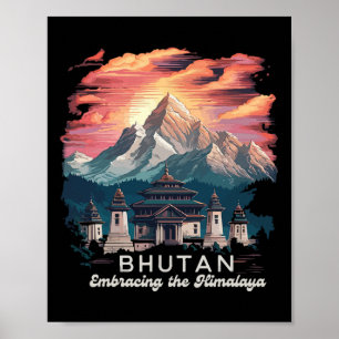 Himalaja Wanderung Tempel Bhutan Kostüm Wandern Bh Poster