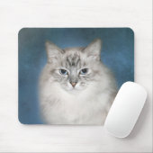 Himalajakatze des blauen Punktes Mousepad (Mit Mouse)