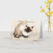 "Himalajakatzen-" Kunst-Geburtstags-Karte Karte (Gelbe Blume)