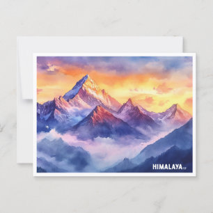 Himalaya-Berge Sonnenaufgang Aquarellmalerei Postkarte
