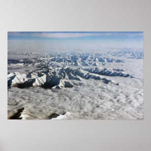 Himalaya-Berge unter Wolken - Tibet Poster