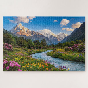 Himalaya-Fluss der Farben – Berglandschaft Puzzle