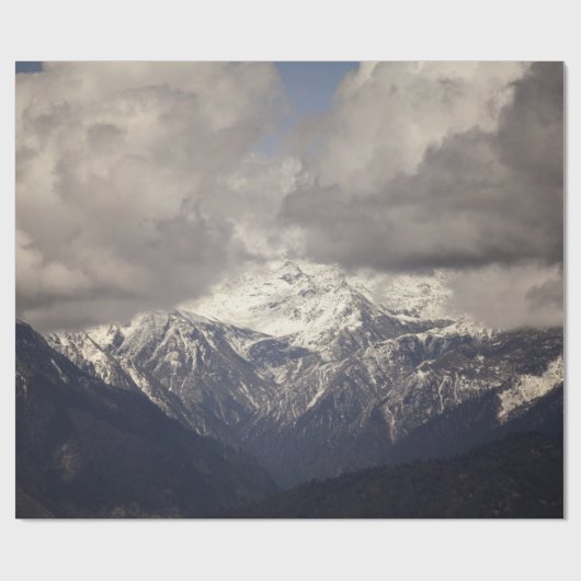 Himalaya in Bhutanbhutan, blau, himalaya, landscha Geschenkpapier (Flach)