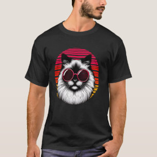 Himalaya-Katze Retro Vintage Sonnenbrille Sonnenun T-Shirt
