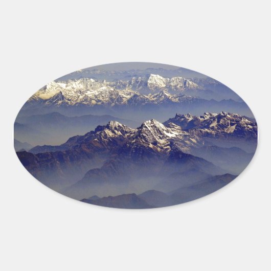 Himalaya Landschaft Ovaler Aufkleber (Vorderseite)