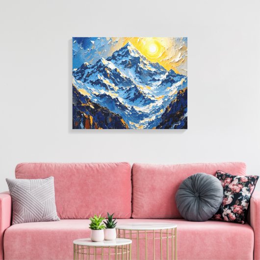 Himalaya Peaks Wrapped Canvas | Berglandskap Leinwanddruck (Insitu (Wohnzimmer))