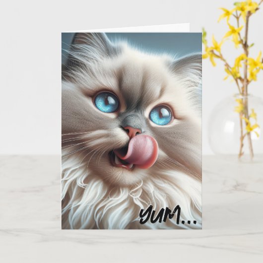 Himalayan Cat Birthday Spaß Karte (Gelbe Blume)