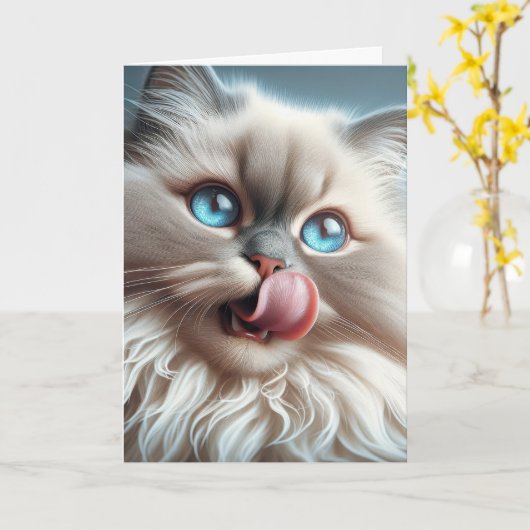 Himalayan Cat Birthday Spaß Karte (Gelbe Blume)