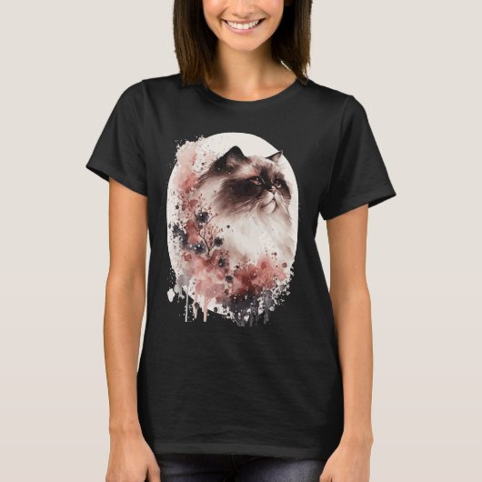 Himalayan Cat Cherry Blossom Japanese Sakura T-Shirt (Vorderseite)